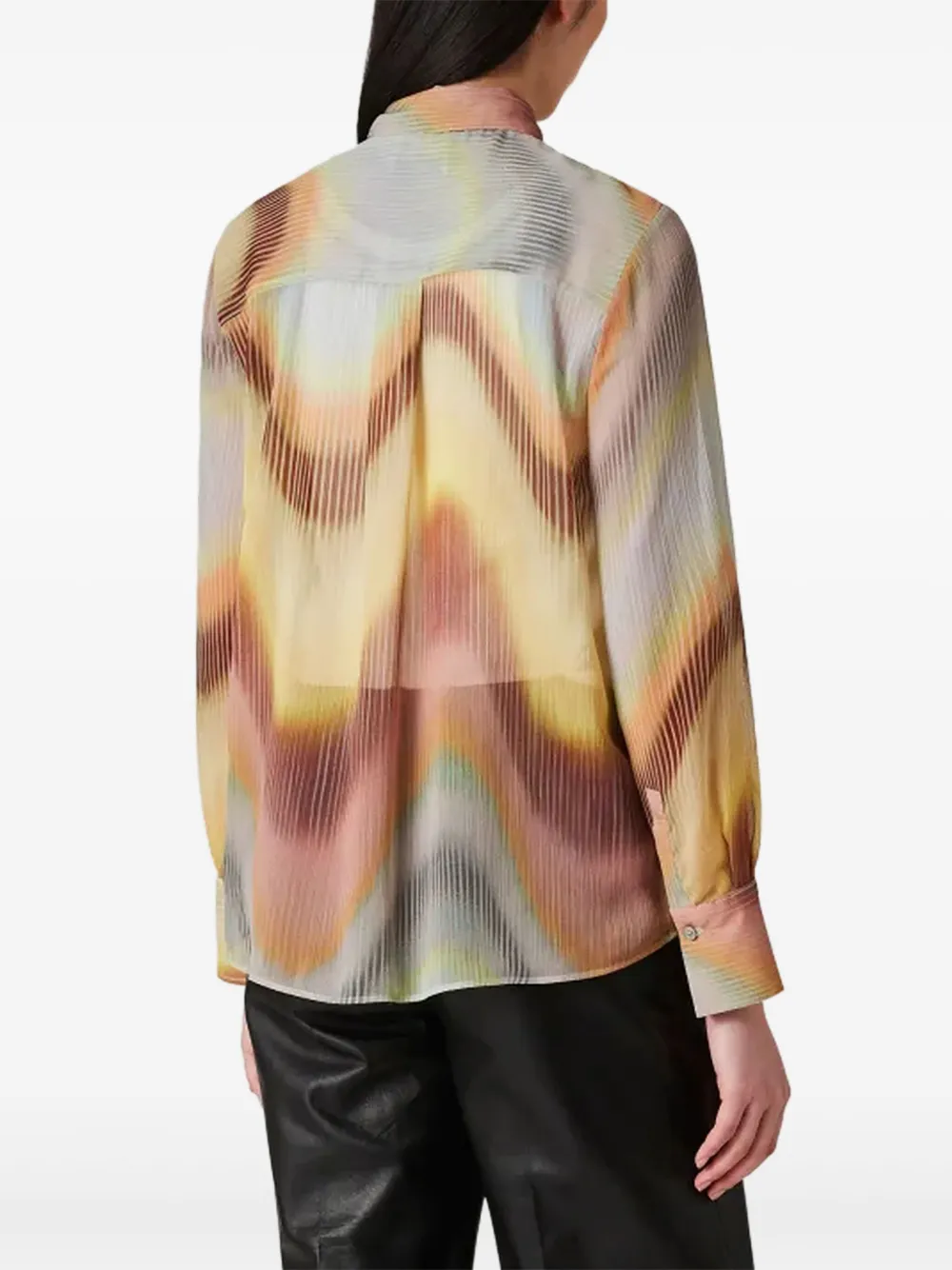 PS Paul Smith Georgette blouse met golvende print Geel