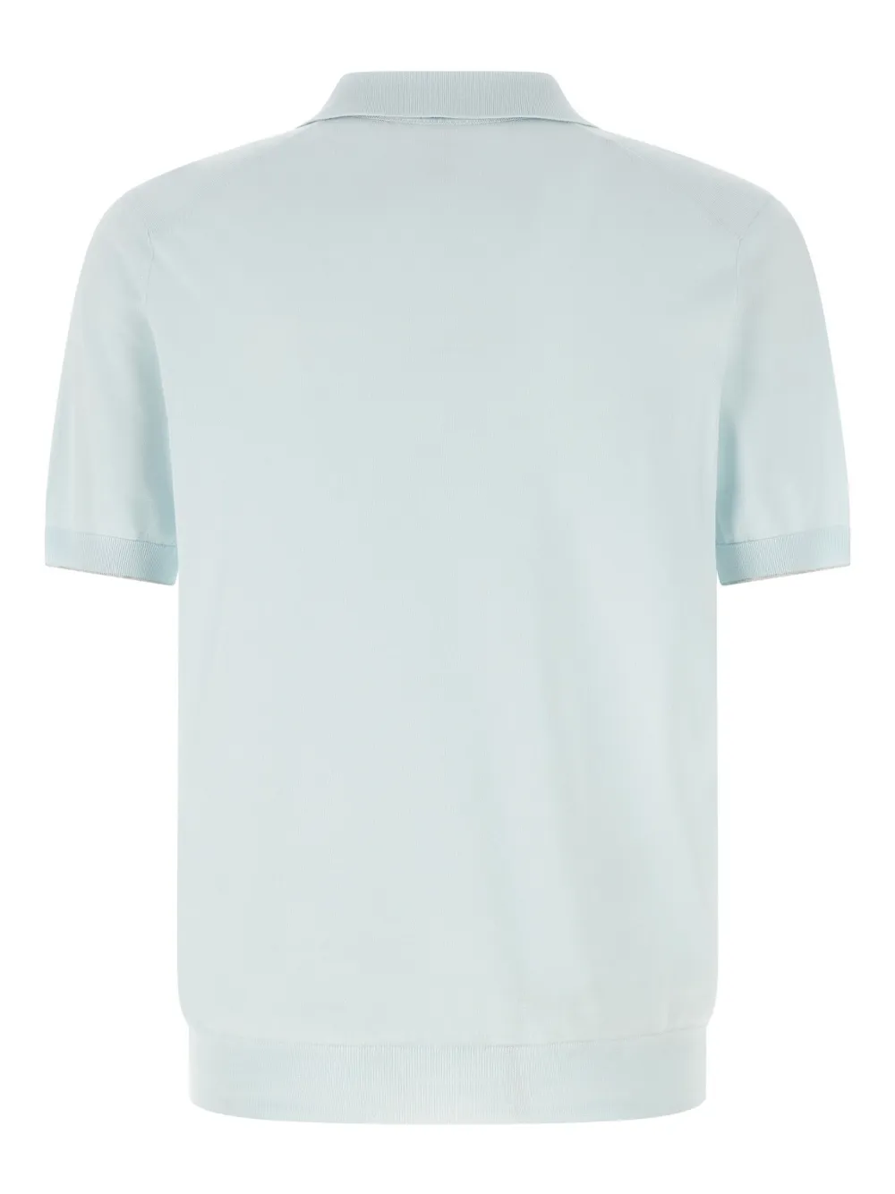 Brunello Cucinelli spread-collar fine-knit T-shirt - Blauw