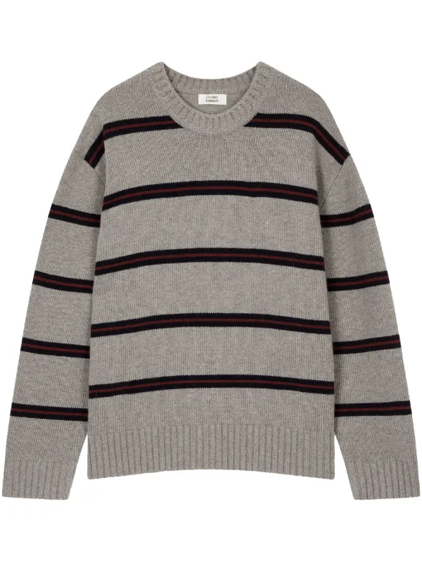 STUDIO TOMBOY Striped Sweater Grey FARFETCH UK