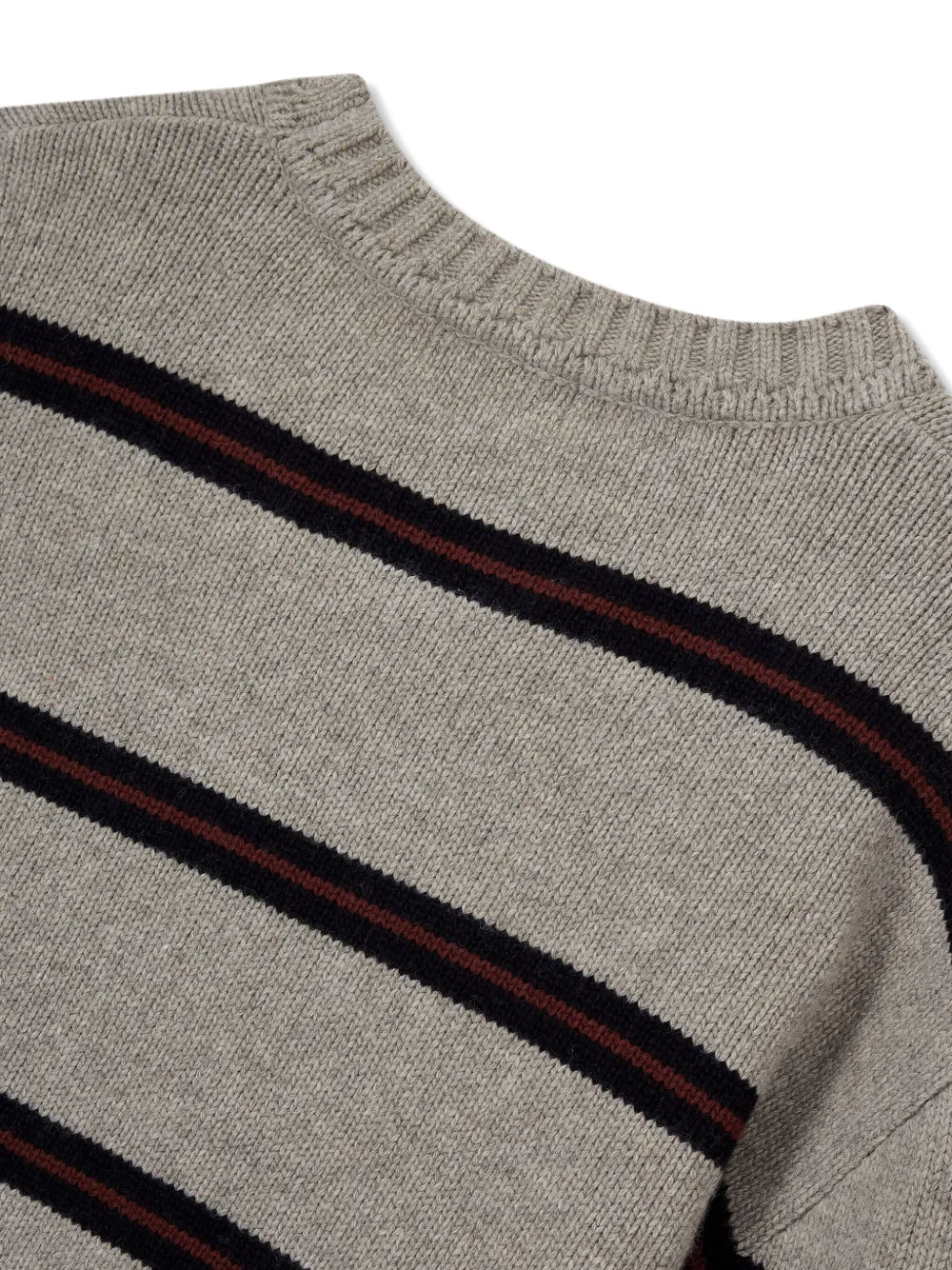 Studio Tomboy Striped Sweater In Grey