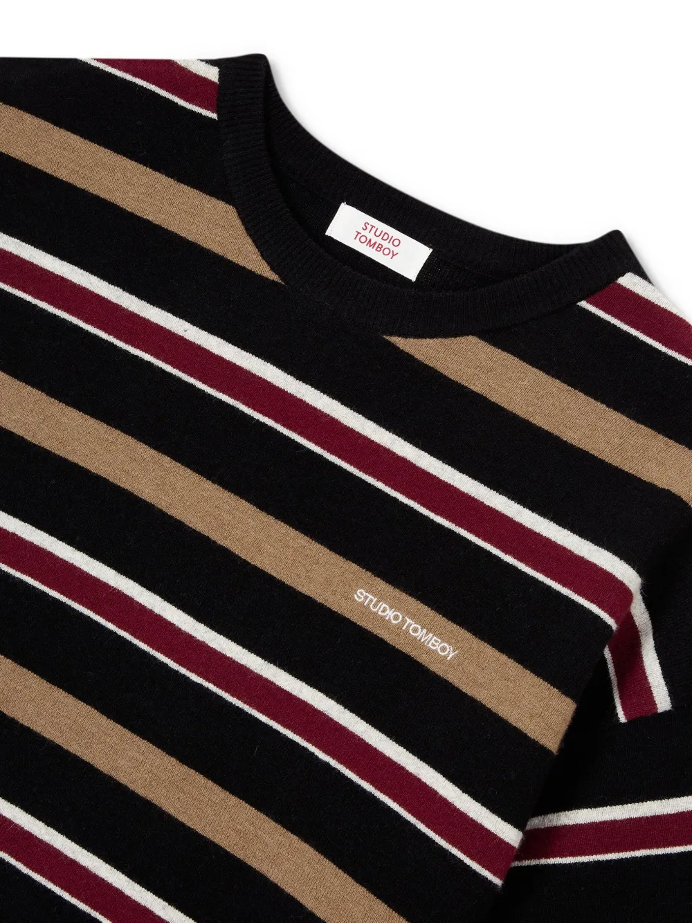 STUDIO TOMBOY Gestreept T-shirt Zwart