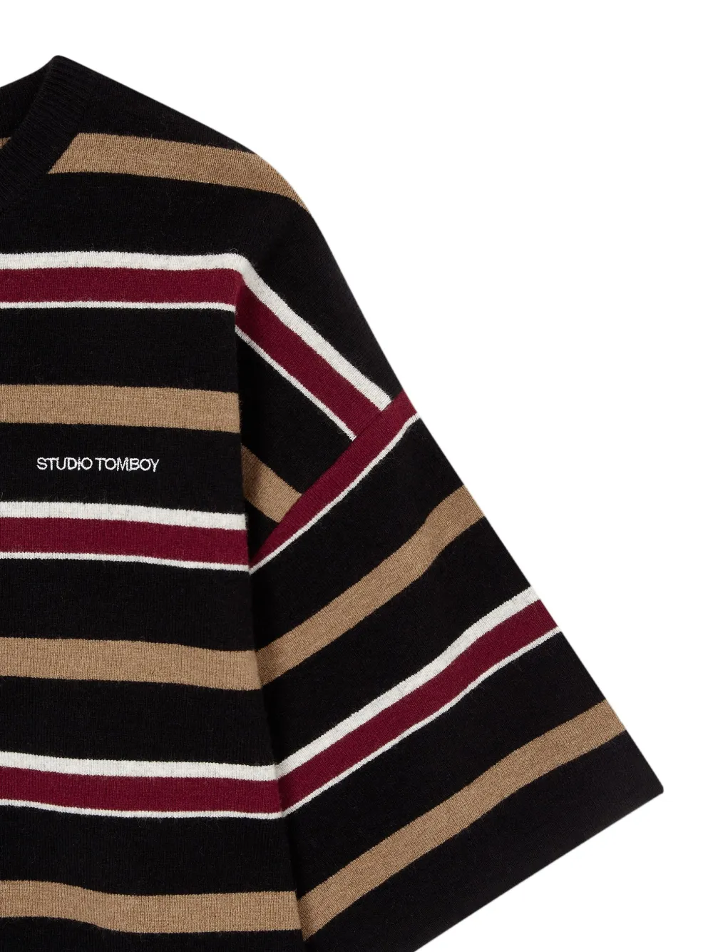 STUDIO TOMBOY Gestreept T-shirt Zwart