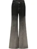 OUDE WAAG gradient-print flared trousers - Black