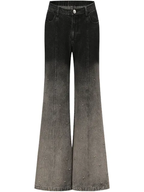 OUDE WAAG gradient-print flared trousers