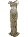 Christopher Esber crossed tulle ruched dress - Green