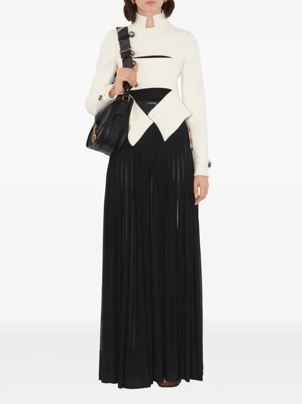 Burberry Maxi-plooirok Zwart
