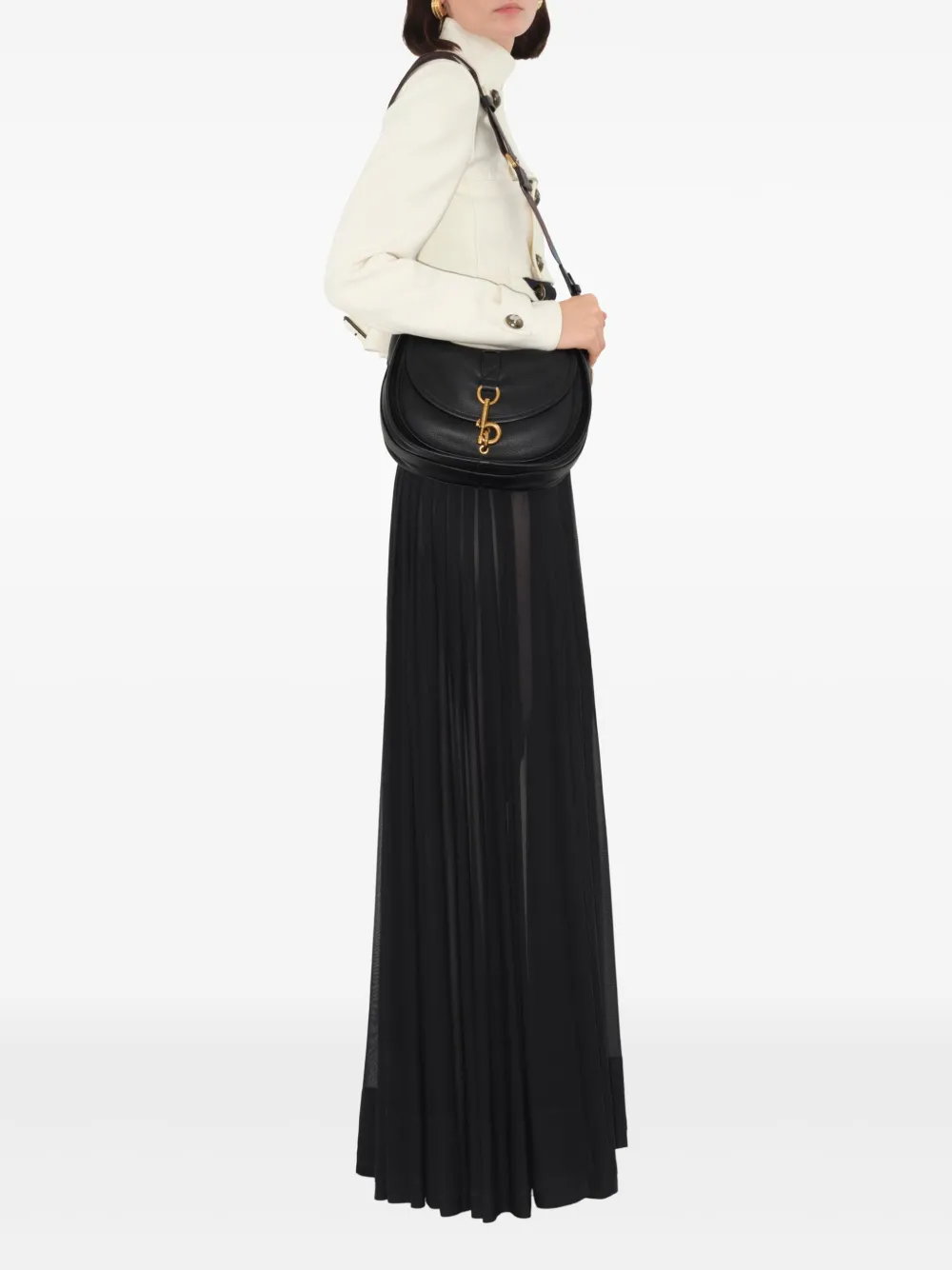 Burberry Maxi-plooirok Zwart
