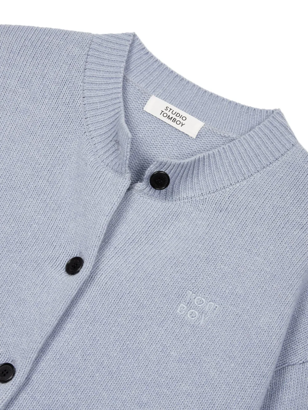 Studio Tomboy Round-neck Cardigan In Blue