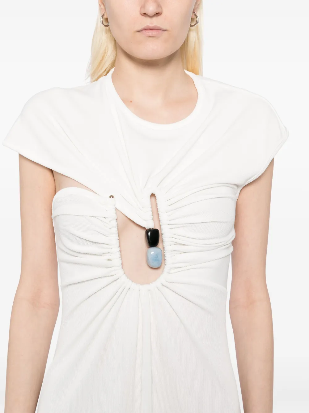 Christopher Esber Helix T-shirtjurk met kristallen Wit