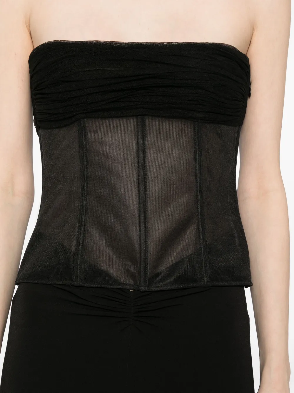 CHRISTOPHER ESBER TULLE-OVERLAY TOP