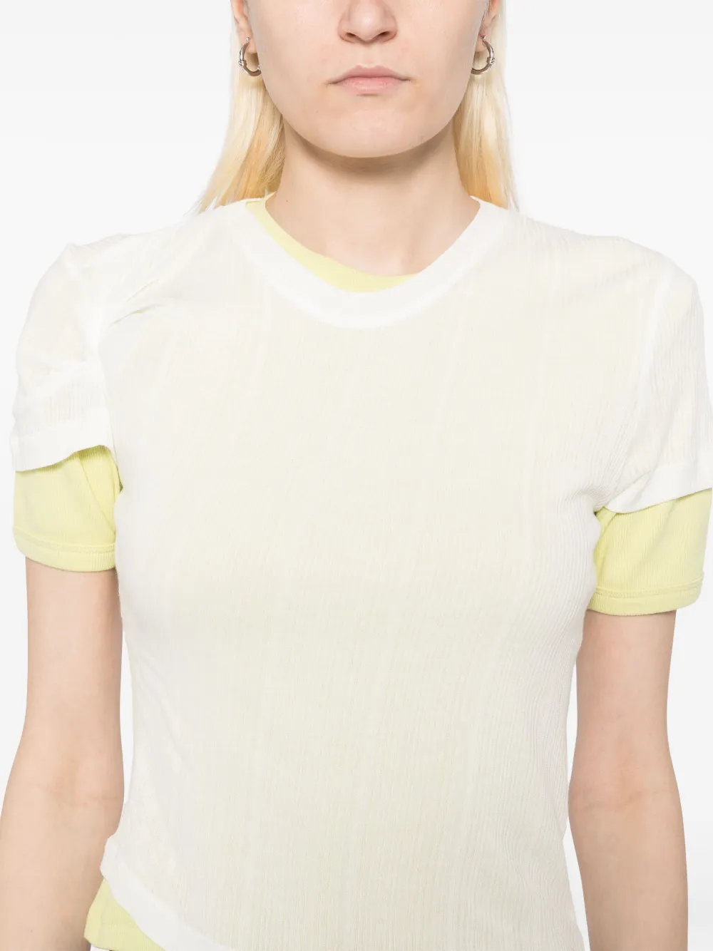 Christopher Esber Doorzichtig geribbeld T-shirt Wit