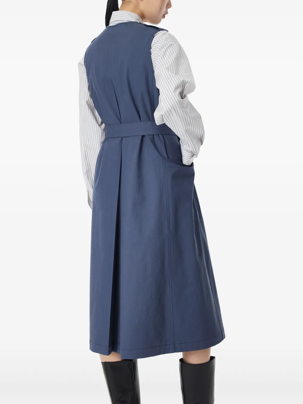 Studio Tomboy Layered Sleeveless Midi Dress In Blau