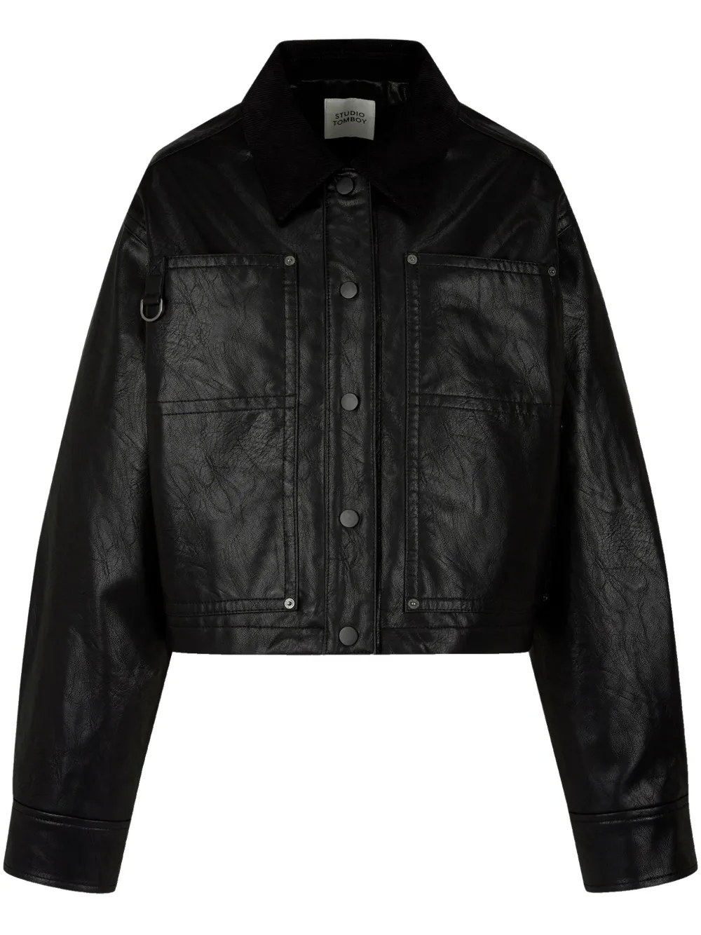 STUDIO TOMBOY chamarra de cuero artificial | negro | Image 1