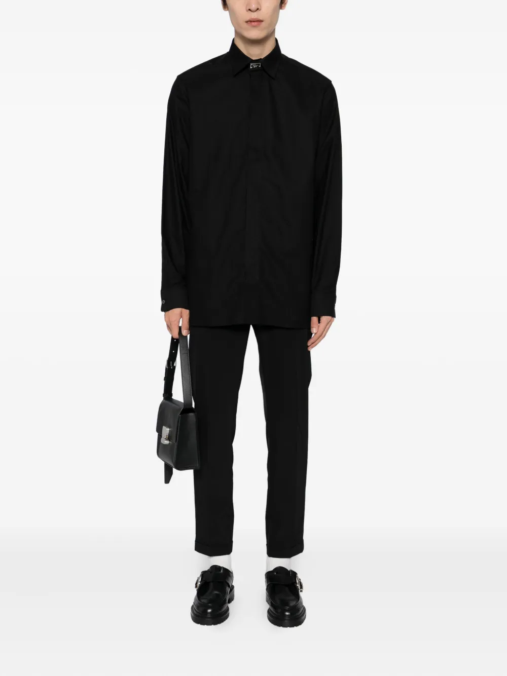 Givenchy Katoenen overhemd met 2G-clip Zwart