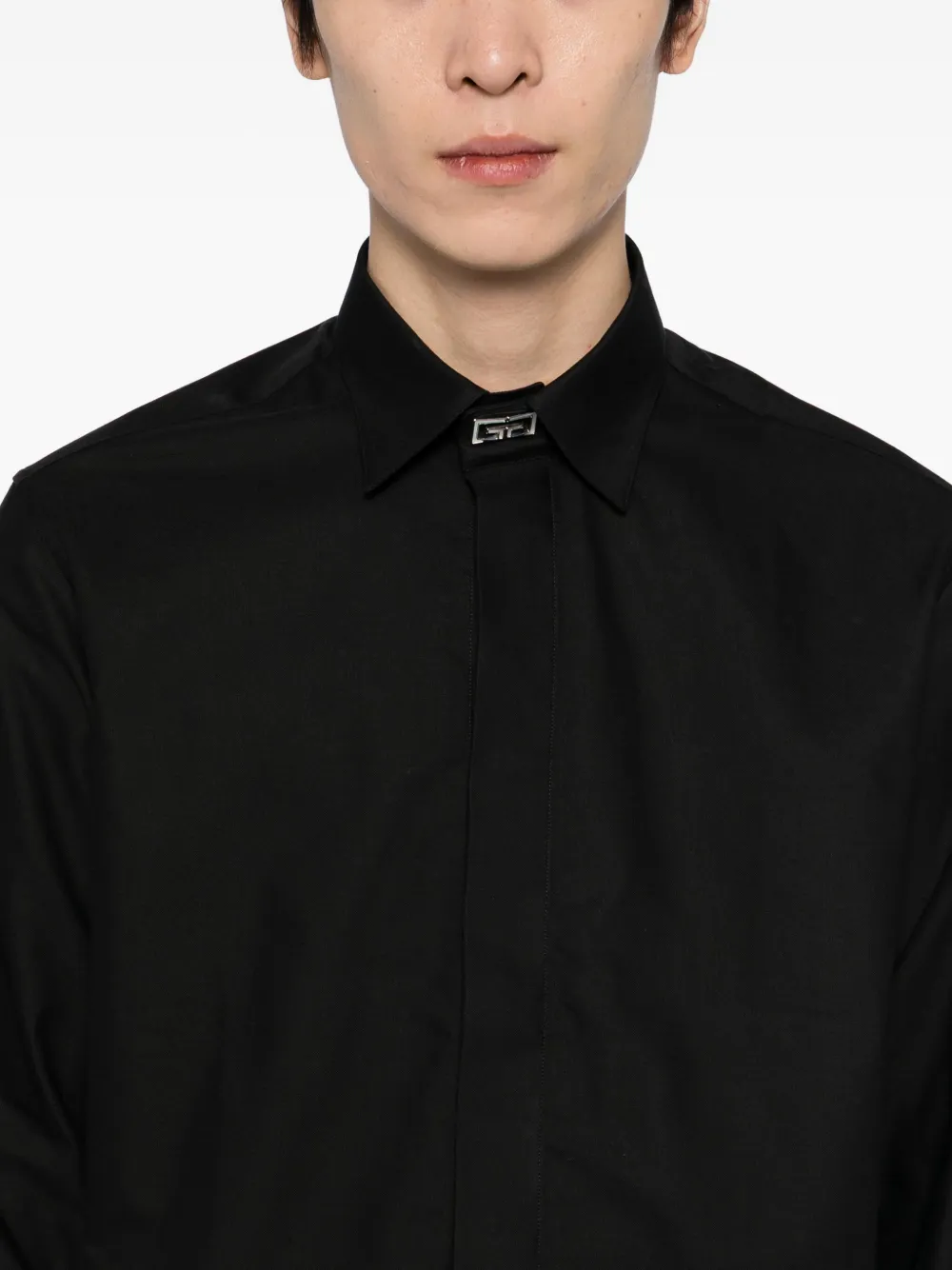 Givenchy Katoenen overhemd met 2G-clip Zwart
