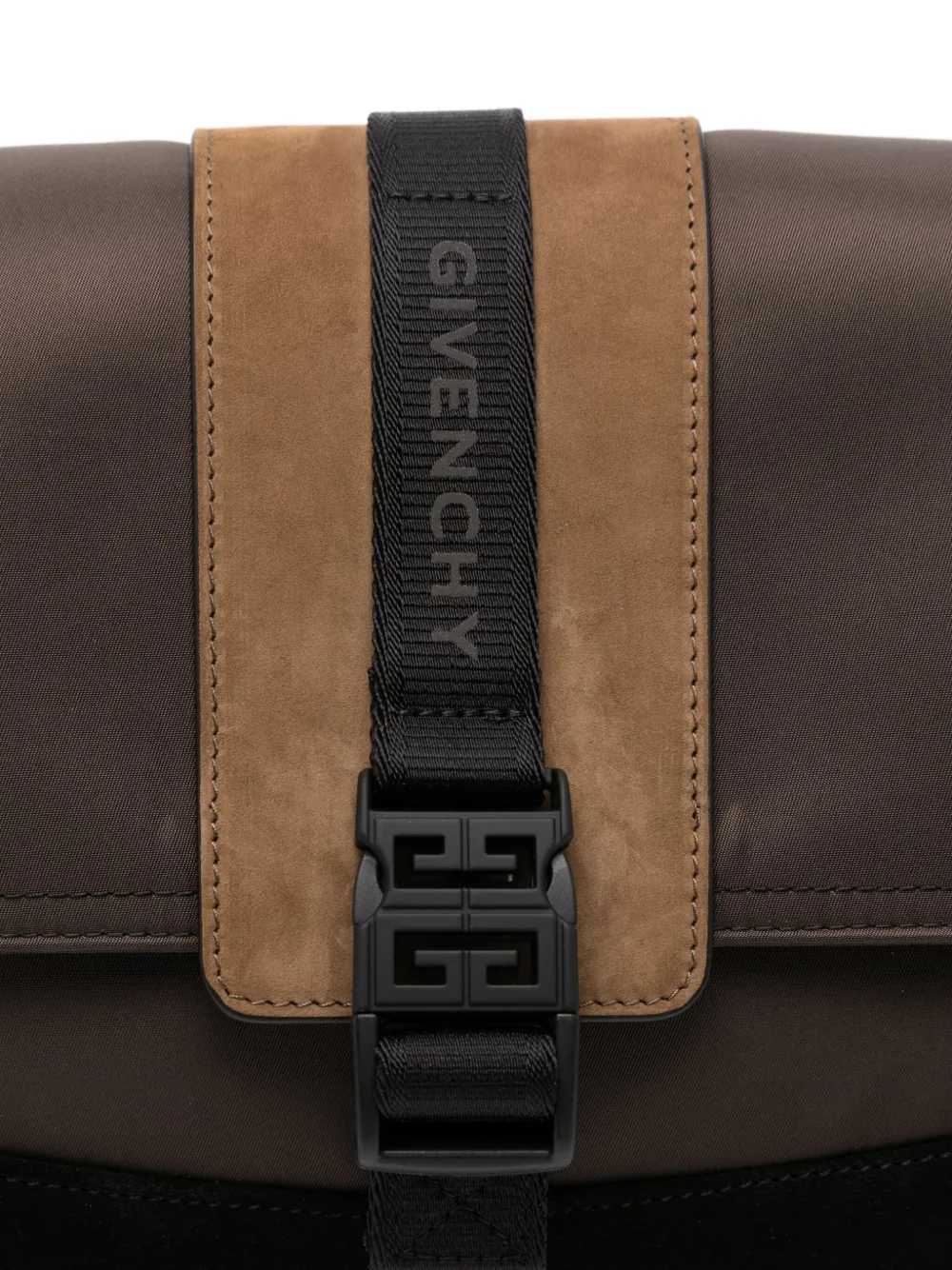 Givenchy Logo-plaque Buckle Shoulder Bag In Brown