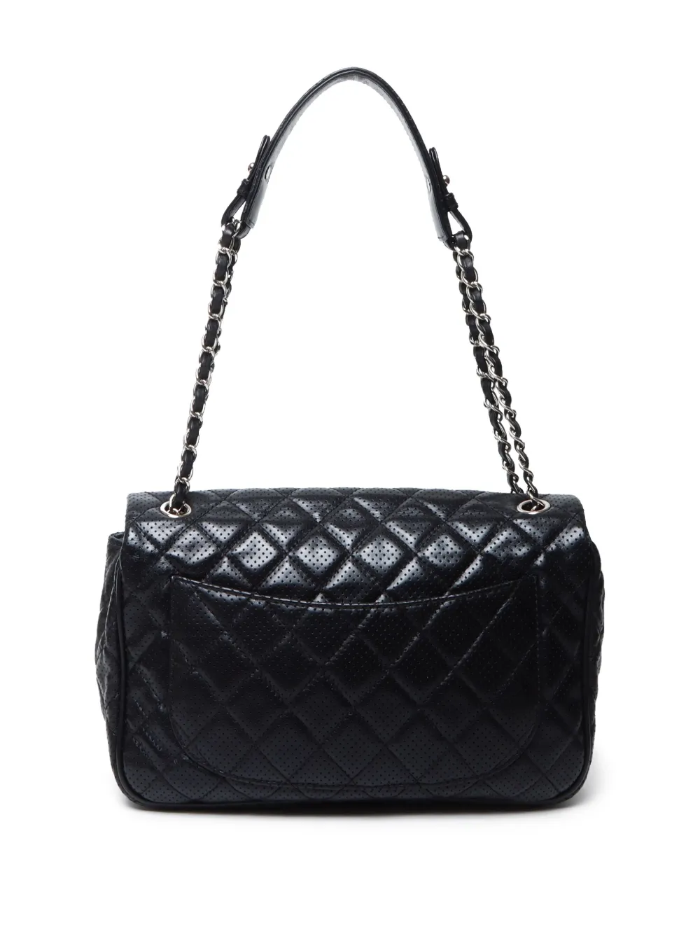 CHANEL Pre-Owned 2014 geperforeerde Flap schoudertas - Zwart