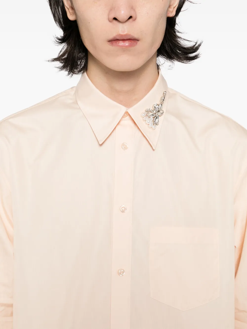 Simone Rocha Klassiek overhemd verfraaid met bloemen Roze