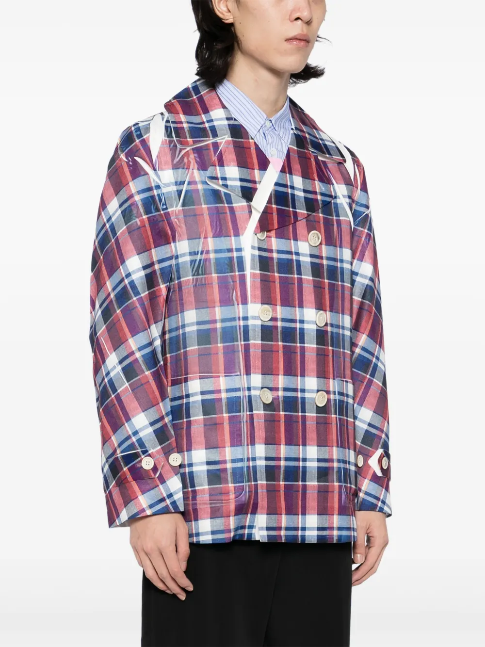 Comme Des Garçons Shirt Geruite blazer Blauw