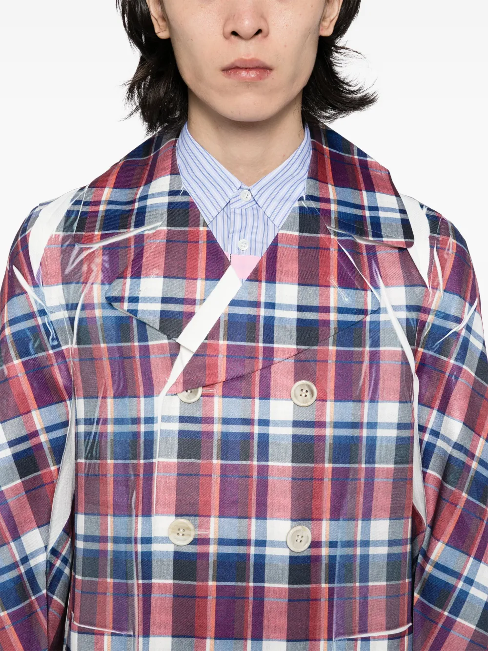 Comme Des Garçons Shirt Geruite blazer Blauw