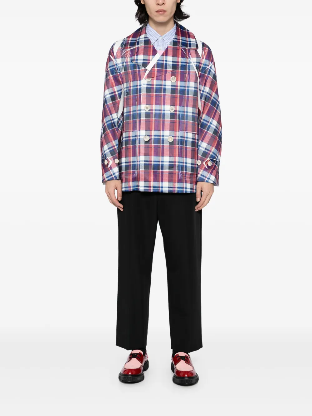 Comme Des Garçons Shirt Geruite blazer Blauw