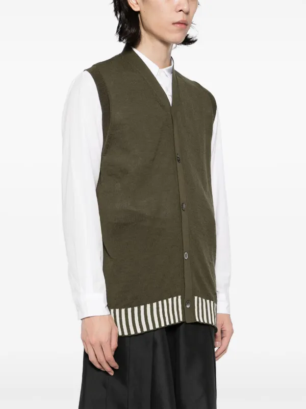 Comme Des Garçons Homme Deux Button Down Knit Vest Cardigan