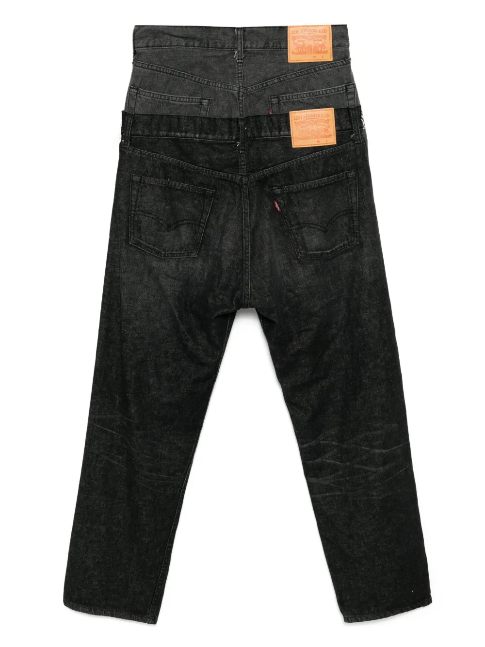 Junya Watanabe Jeans met patchwork en vlakken - Zwart