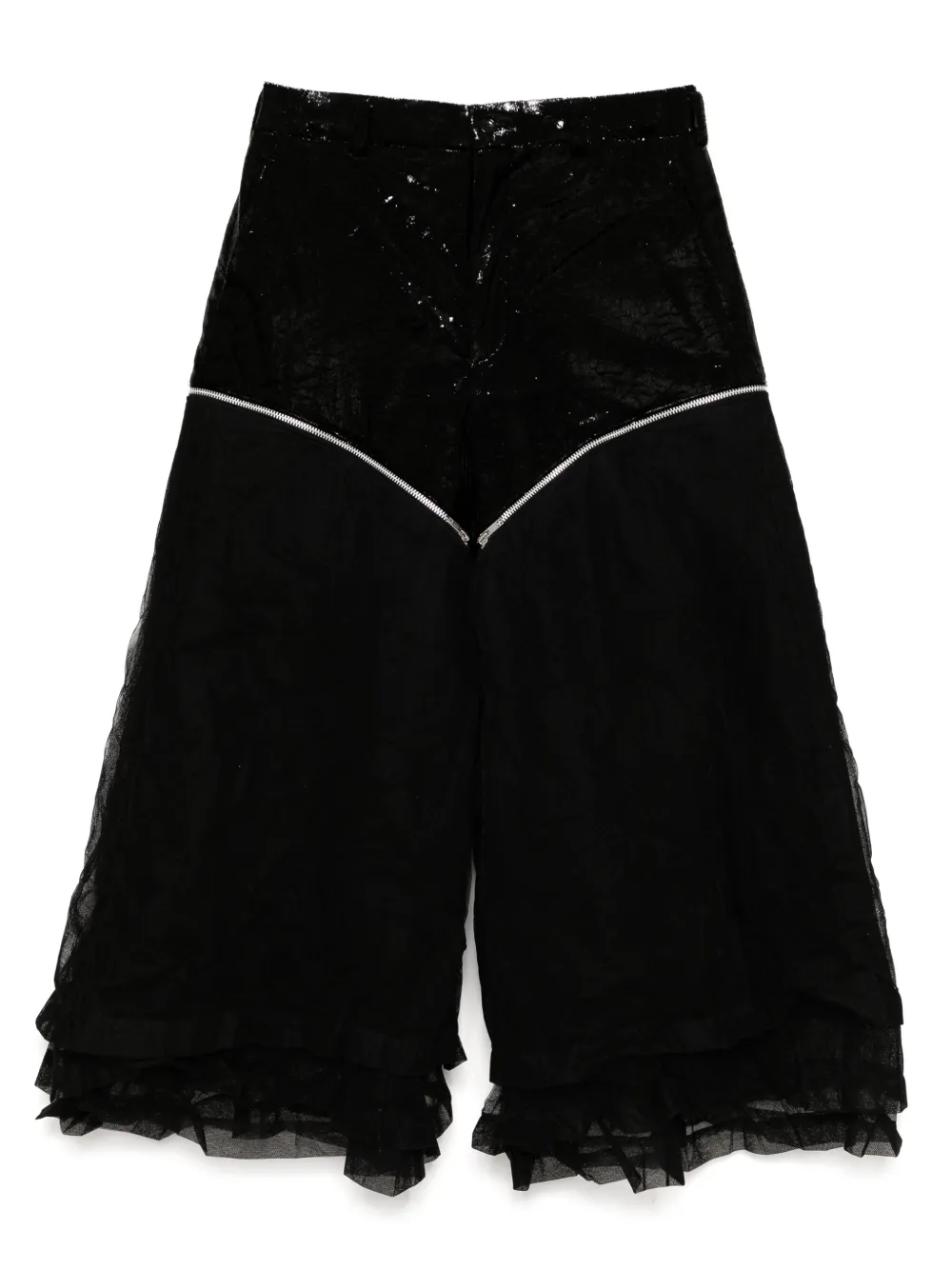 Comme des Garçons Homme Plus Broek met wijde pijpen Zwart
