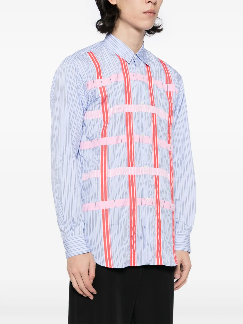Comme Des Garçons Shirt stripe-print shirt Blauw