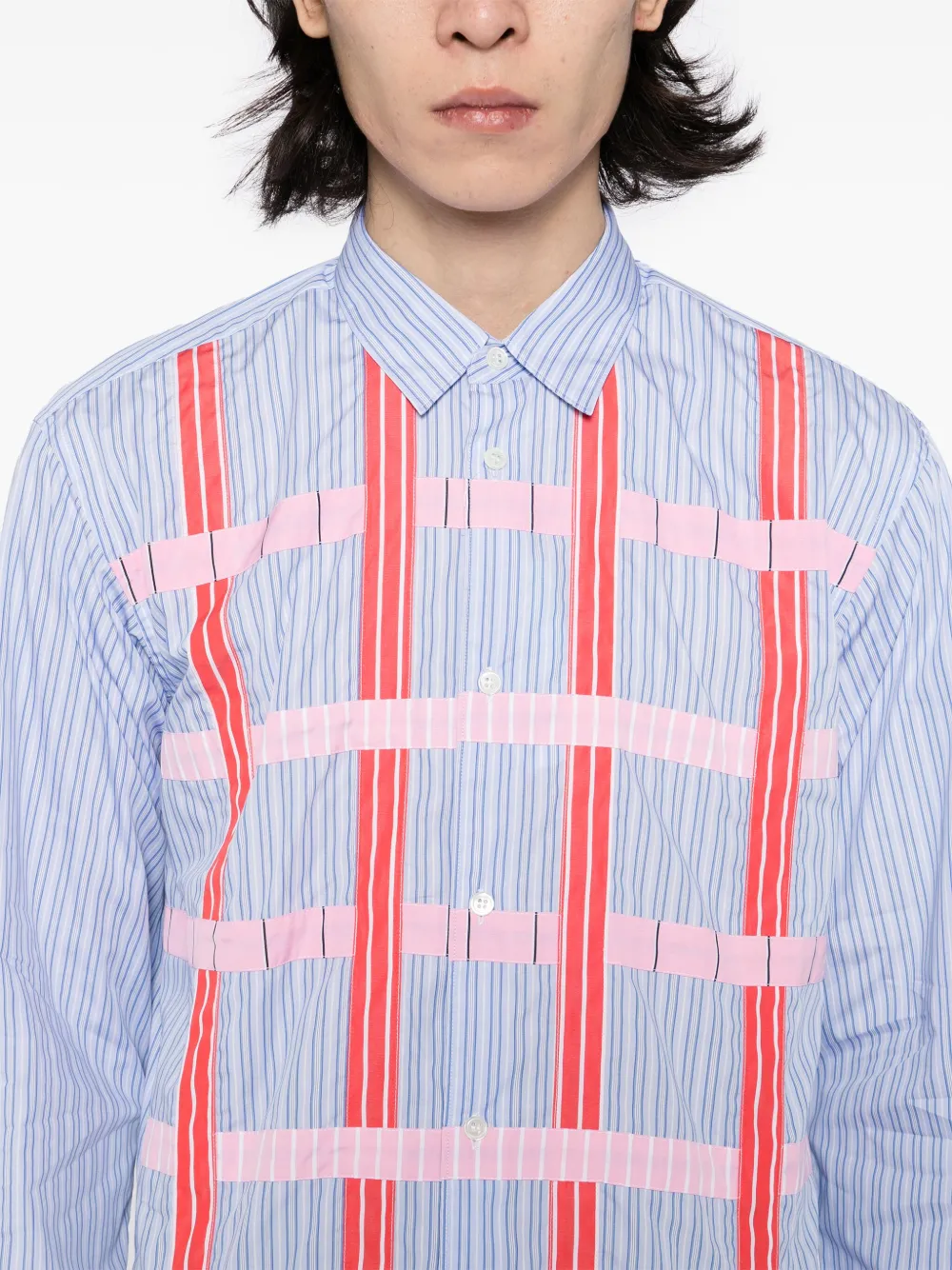 Comme Des Garçons Shirt stripe-print shirt Blauw