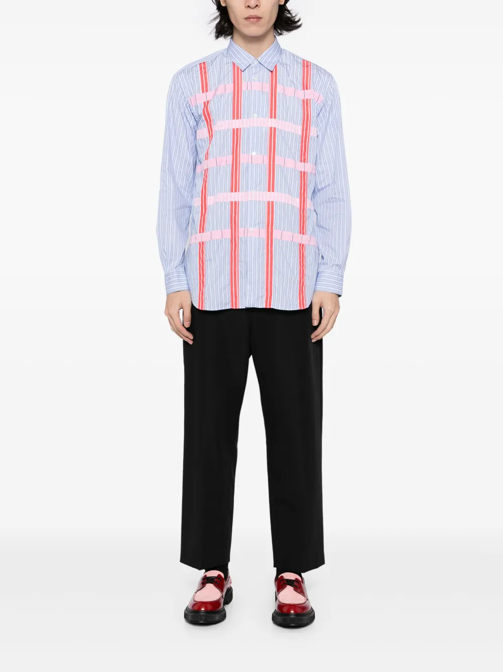 Comme Des Garçons Shirt stripe-print shirt Blauw