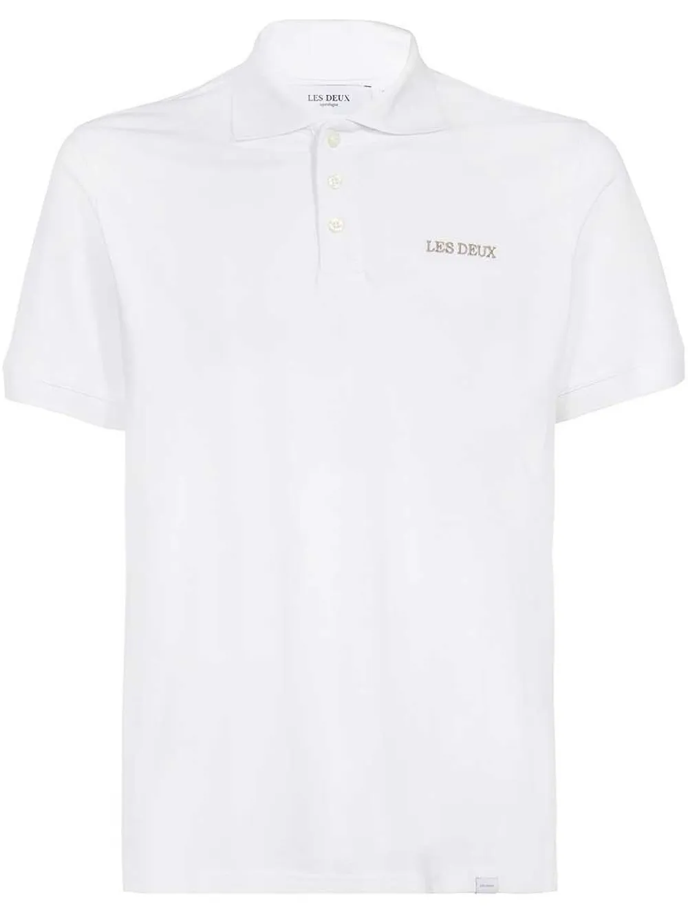 Les Deux Poloshirt met geborduurd logo Wit