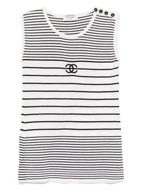 CHANEL Pre-Owned Top a righe 1990-2000