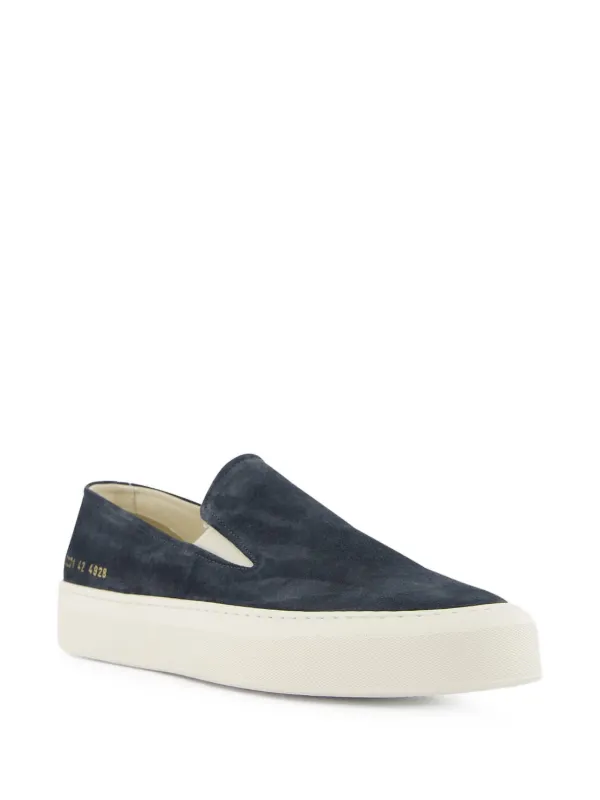 Common Projects Navy Suede Slip-On Sneaker with Cream Sole Common Projects Men main image 3