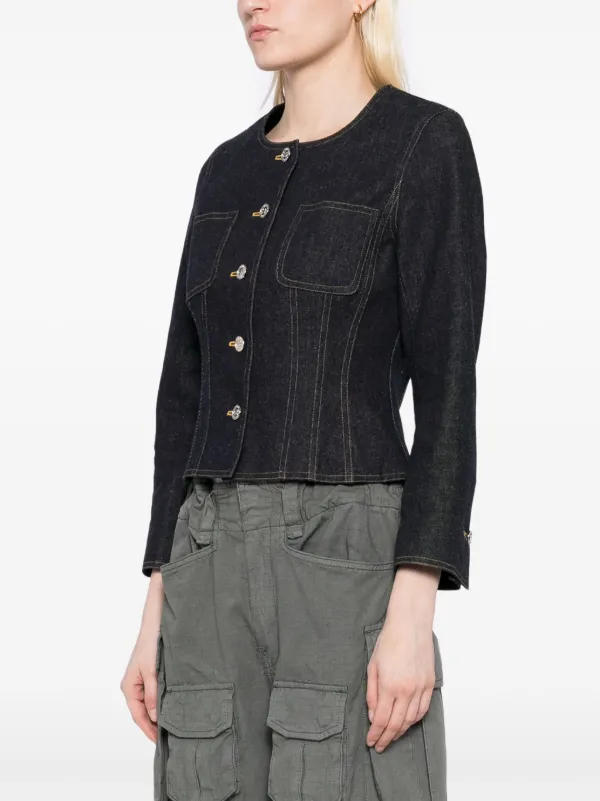 CHANEL Pre-Owned 1996 Denim Jacket Blue FARFETCH JO