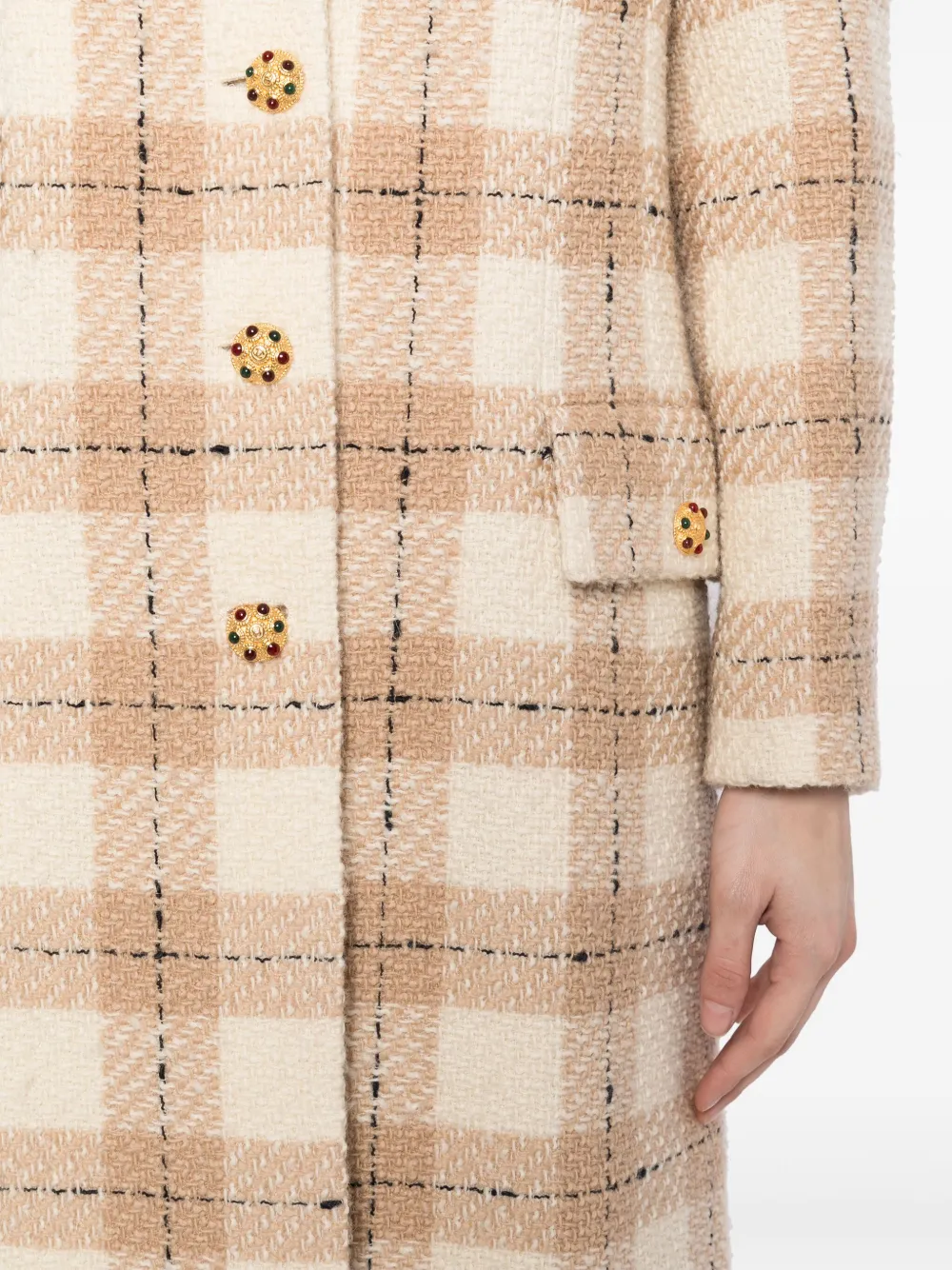 Pre-owned Chanel 1996 Single-breasted Coat In Neutrals