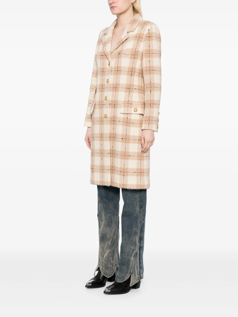 Pre-owned Chanel 1996 Single-breasted Coat In Neutrals