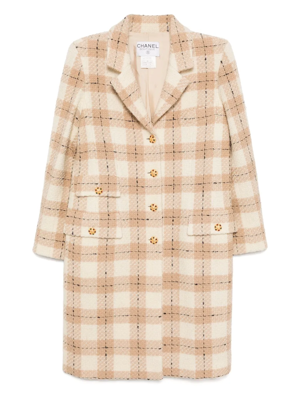 CHANEL Pre-Owned abrigo con botones 1996 | neutro | Image 1