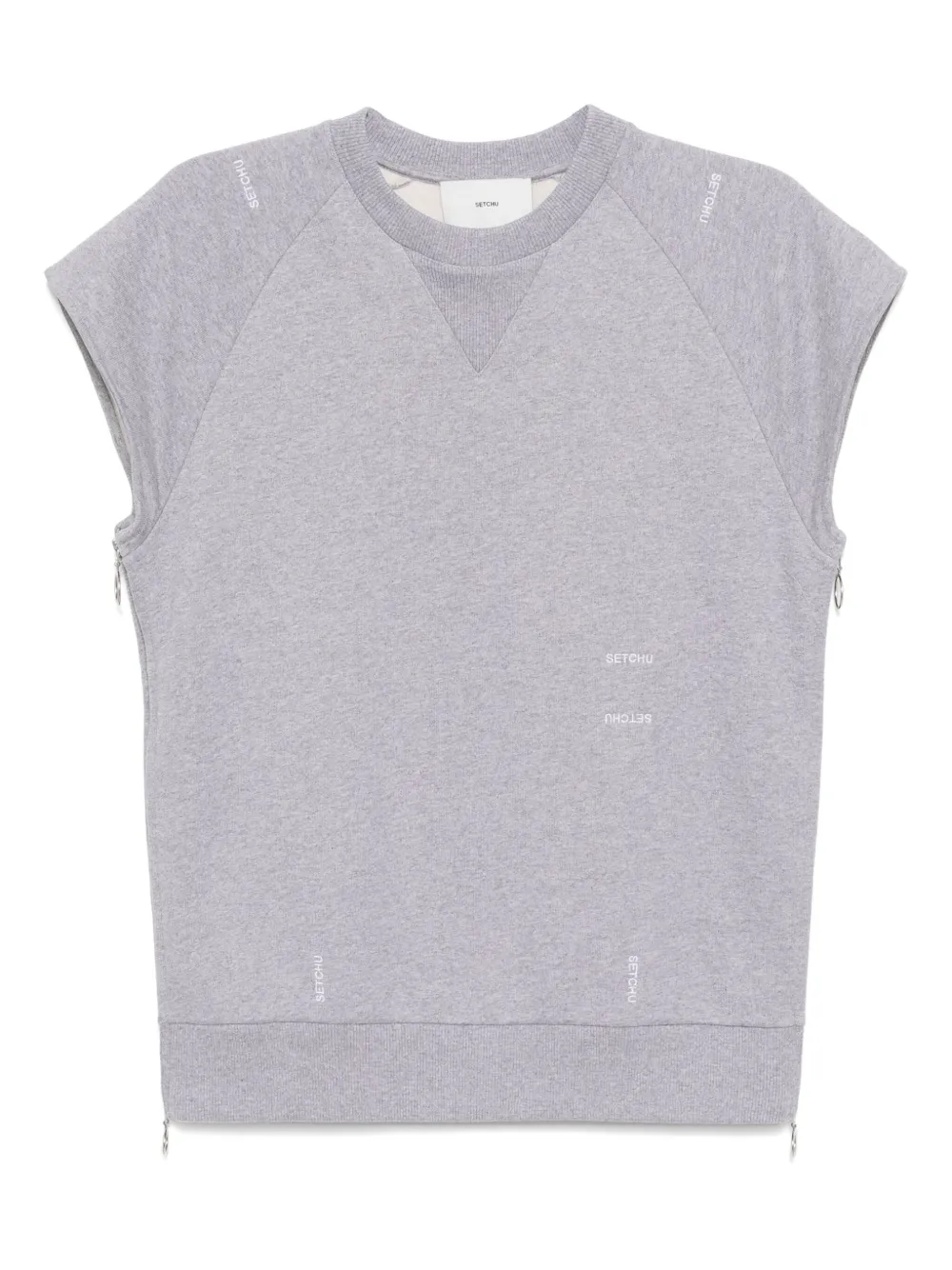 Setchu Canotta con logo ricamato - Grigio