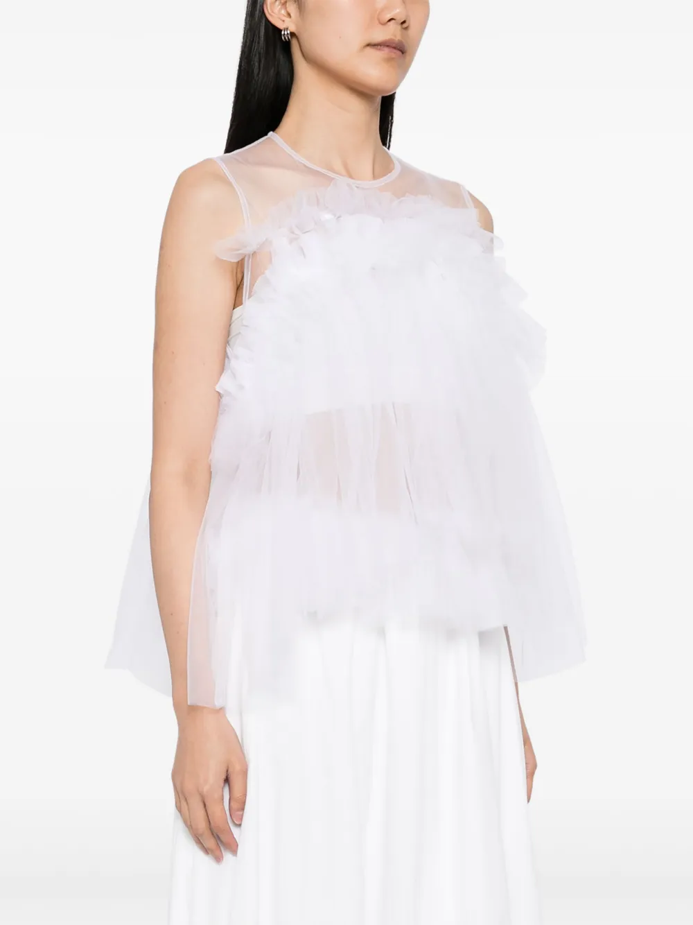 NOIR KEI NINOMIYA TULLE RUFFLE BLOUSE