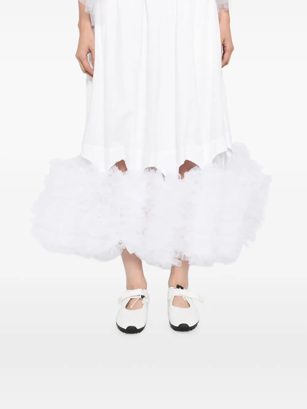 NOIR KEI NINOMIYA COTTON MIDI SKIRT 