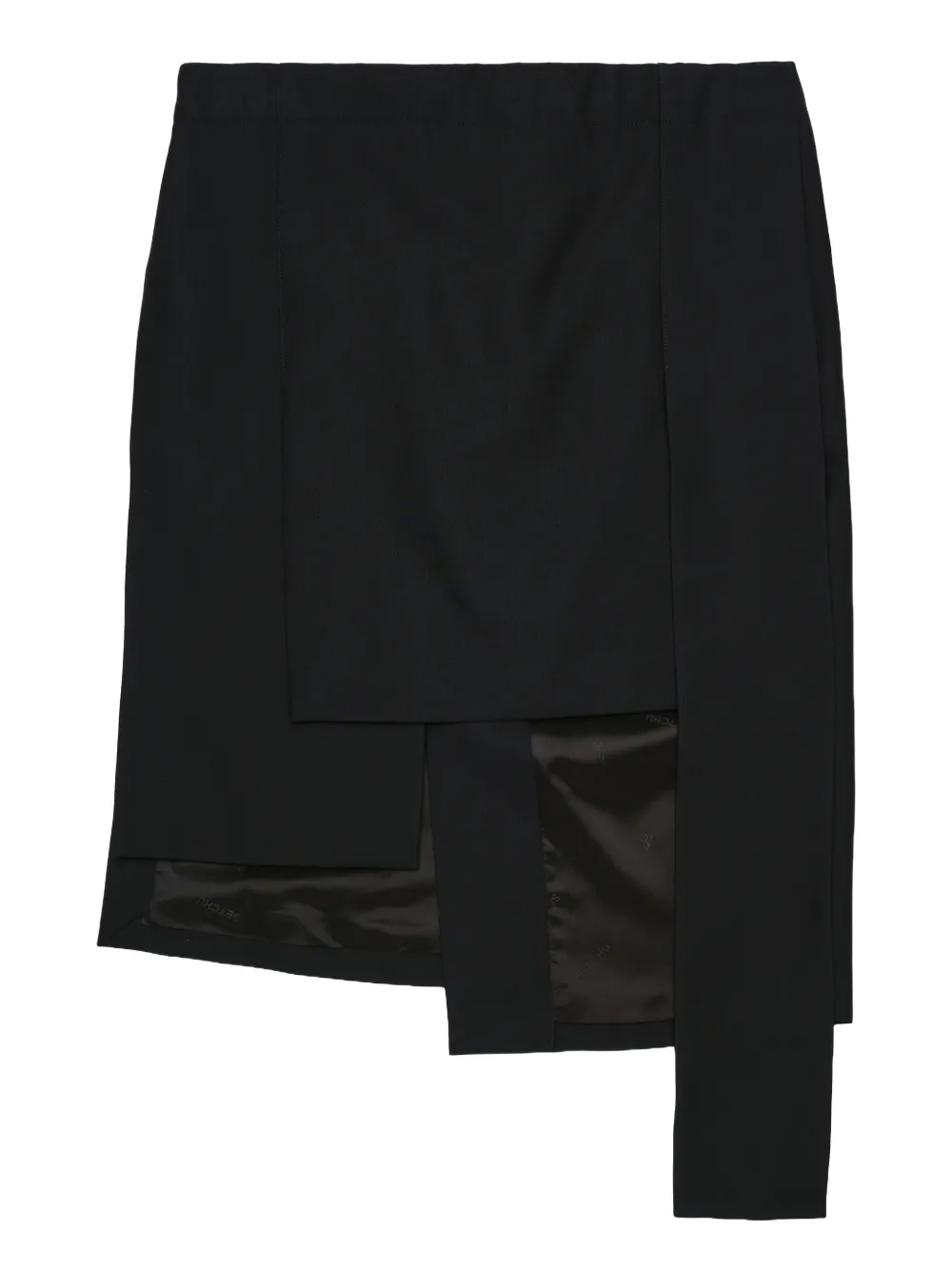Setchu falda corta asimétrica con paneles | negro | Image 1