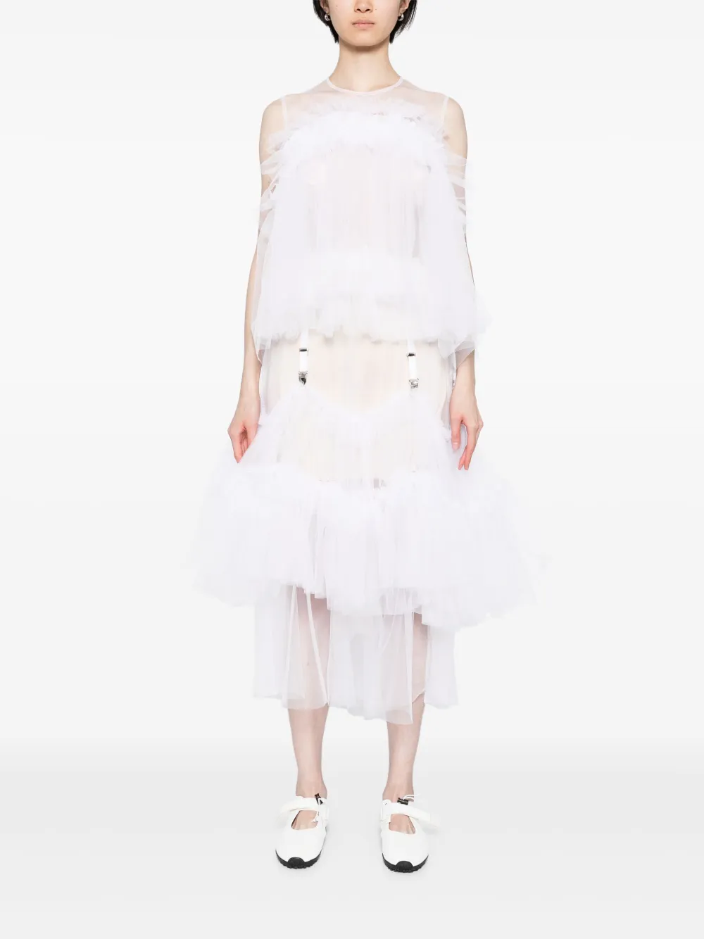 Noir Kei Ninomiya Mesh rok - Wit