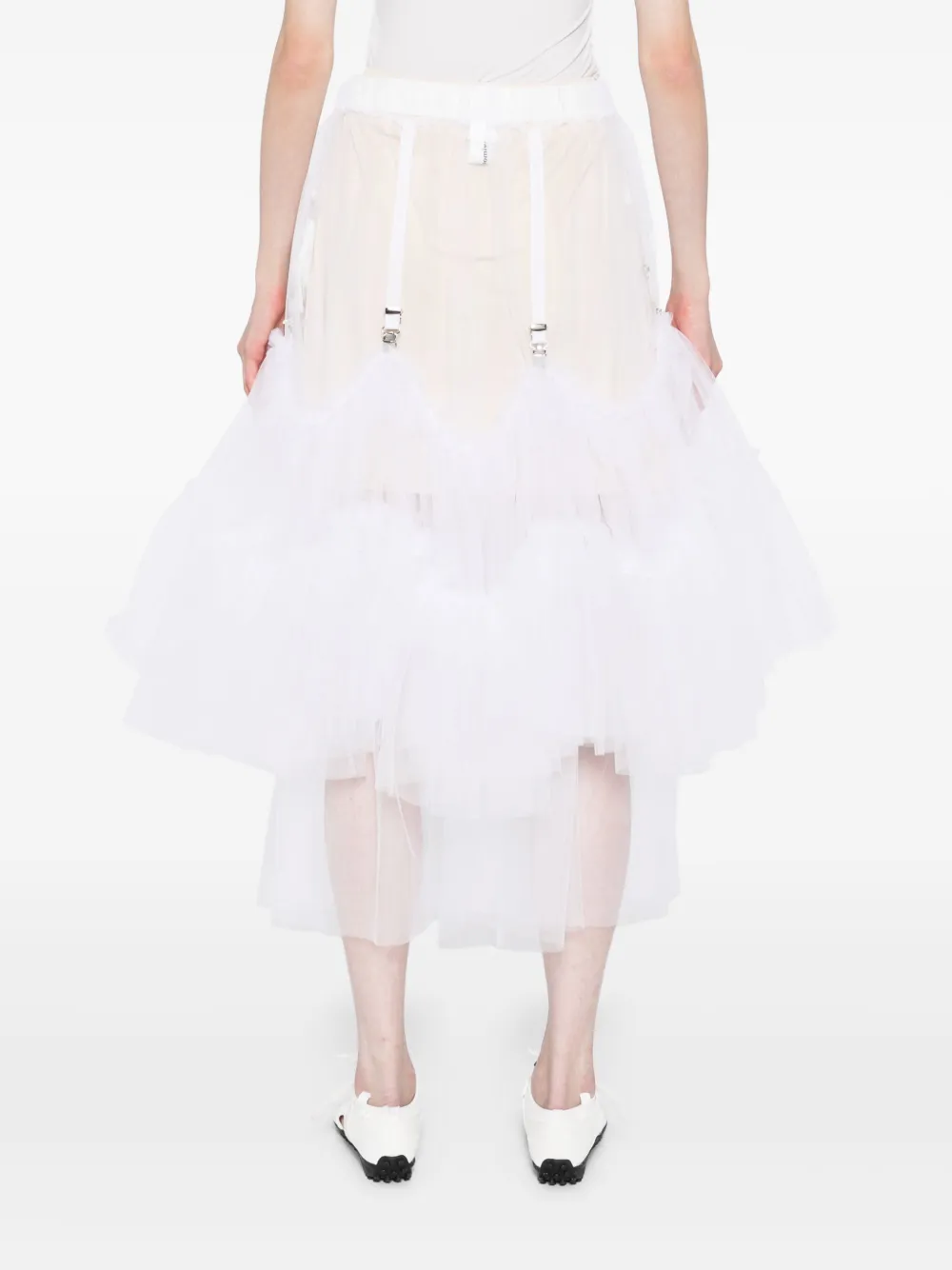 Noir Kei Ninomiya Mesh rok Wit