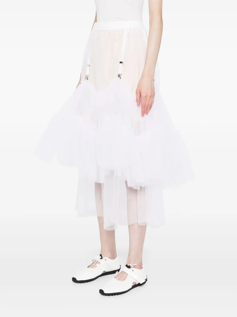 Noir Kei Ninomiya Mesh rok Wit