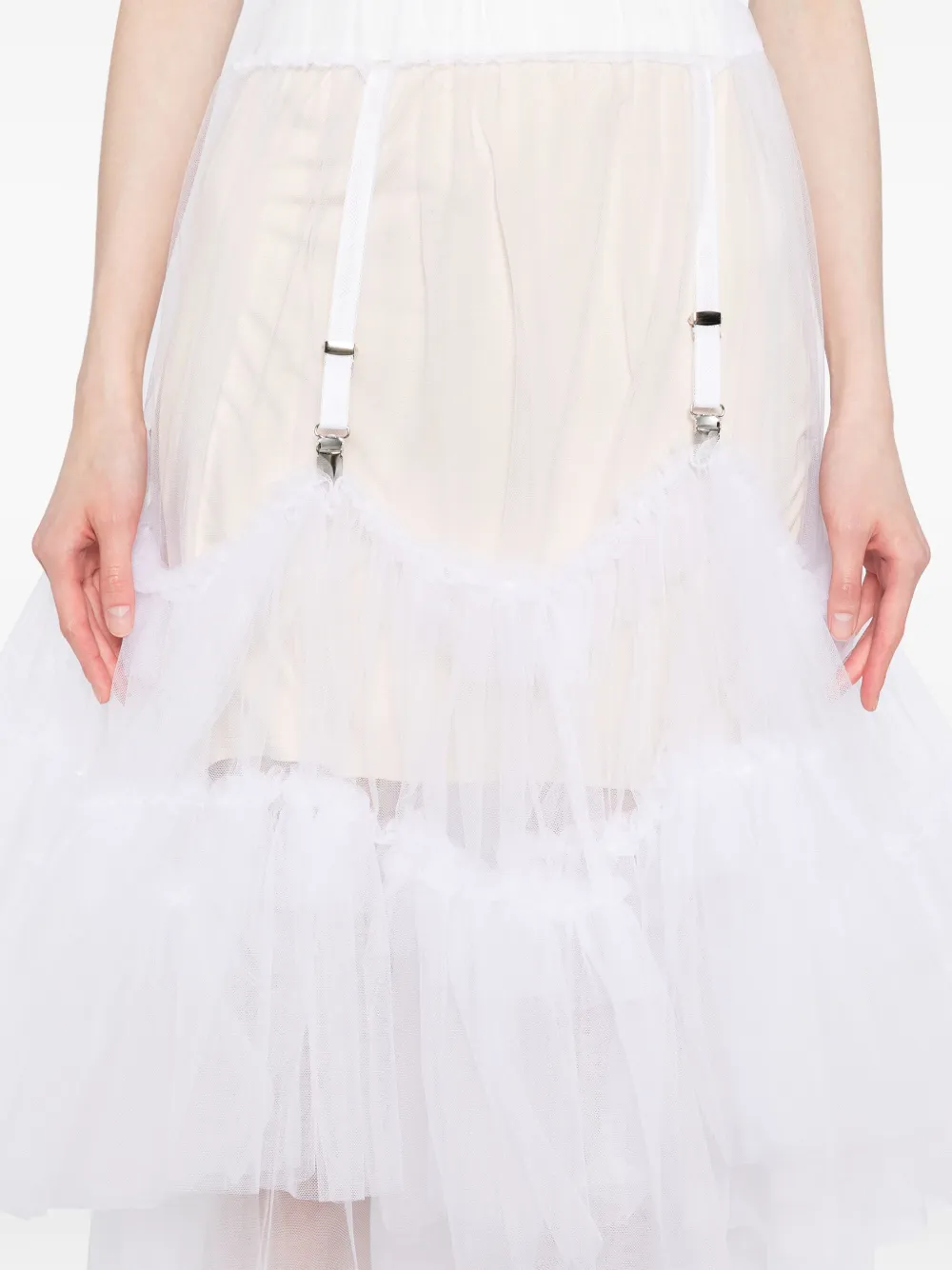 Noir Kei Ninomiya Mesh rok Wit