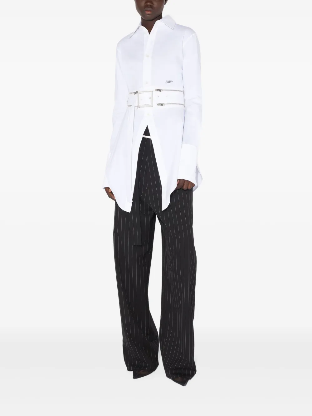 Jean Paul Gaultier belted shirt Wit