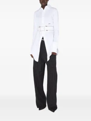 ジャンポールゴルチエ ファムJean Paul GAULTIER FEMME ストレッチレイヤードギボシボタンシャツ 白黒40 【レディース】 ジャンポールゴルチエ ファムJean Paul GAULTIER FEMME