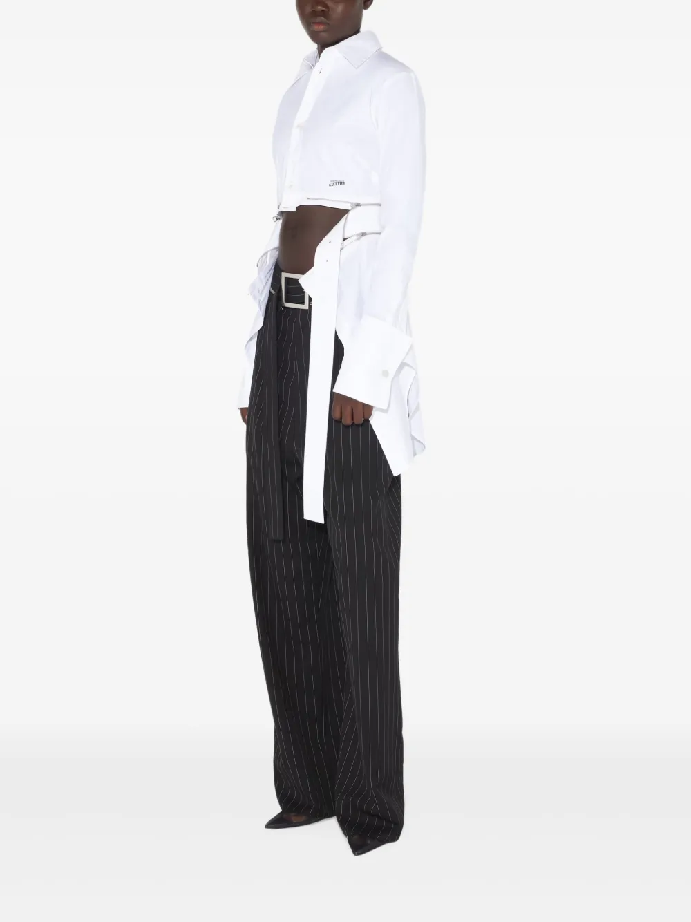 Jean Paul Gaultier belted shirt Wit