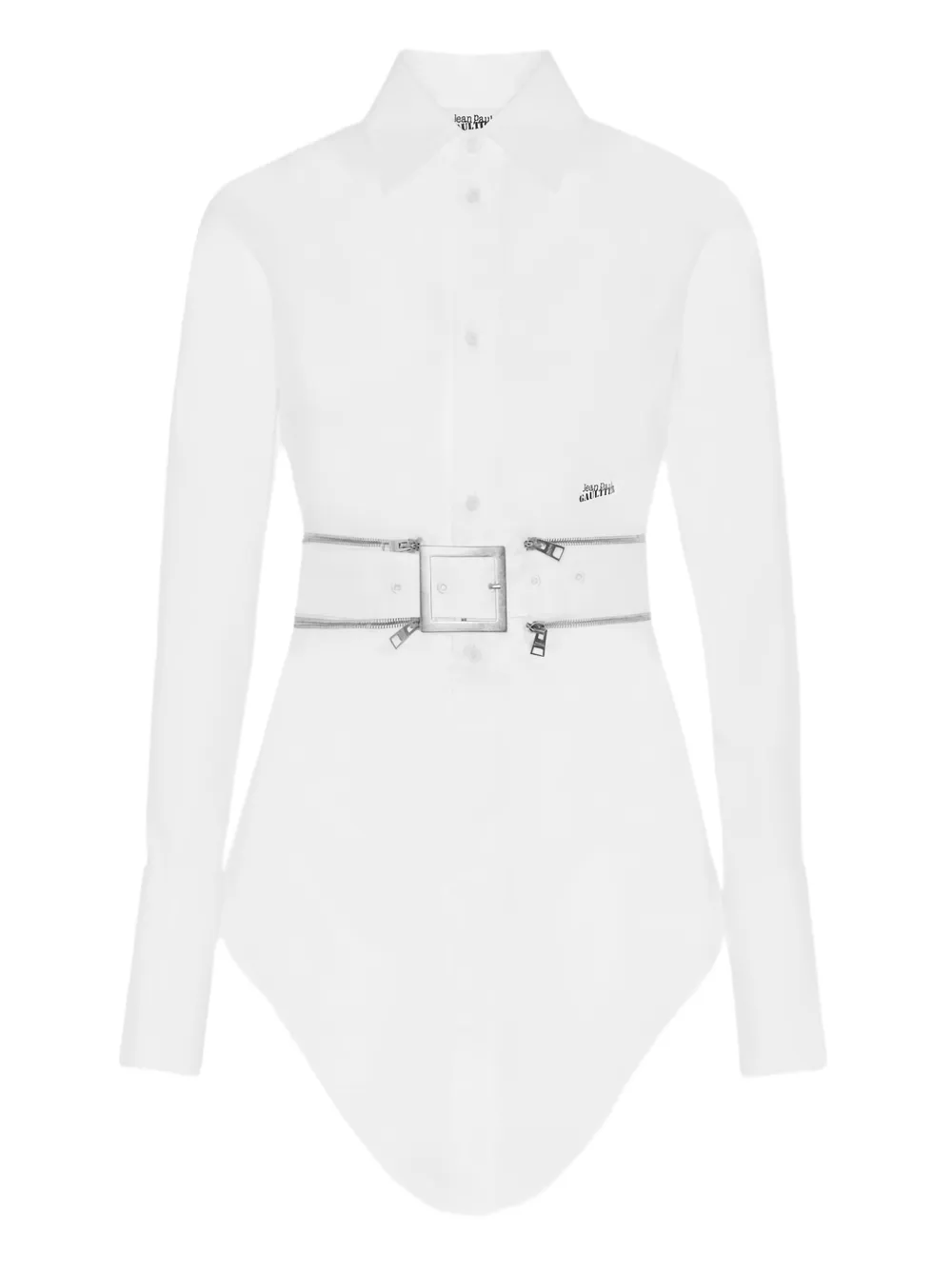 Jean Paul Gaultier Blouse met ceintuur Wit